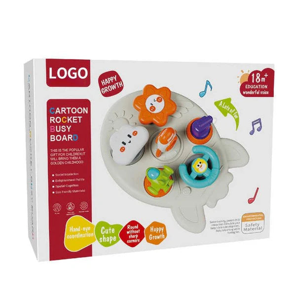 Early Education Space-Themed Busy Board Steering for Little Explorers