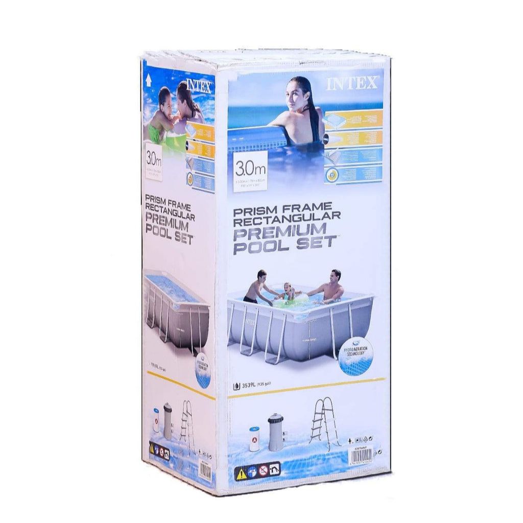 INTEX Above Ground Rectangular Pool With W-Filter Pump 9ft 10in x 5ft 9in x 2ft 7in