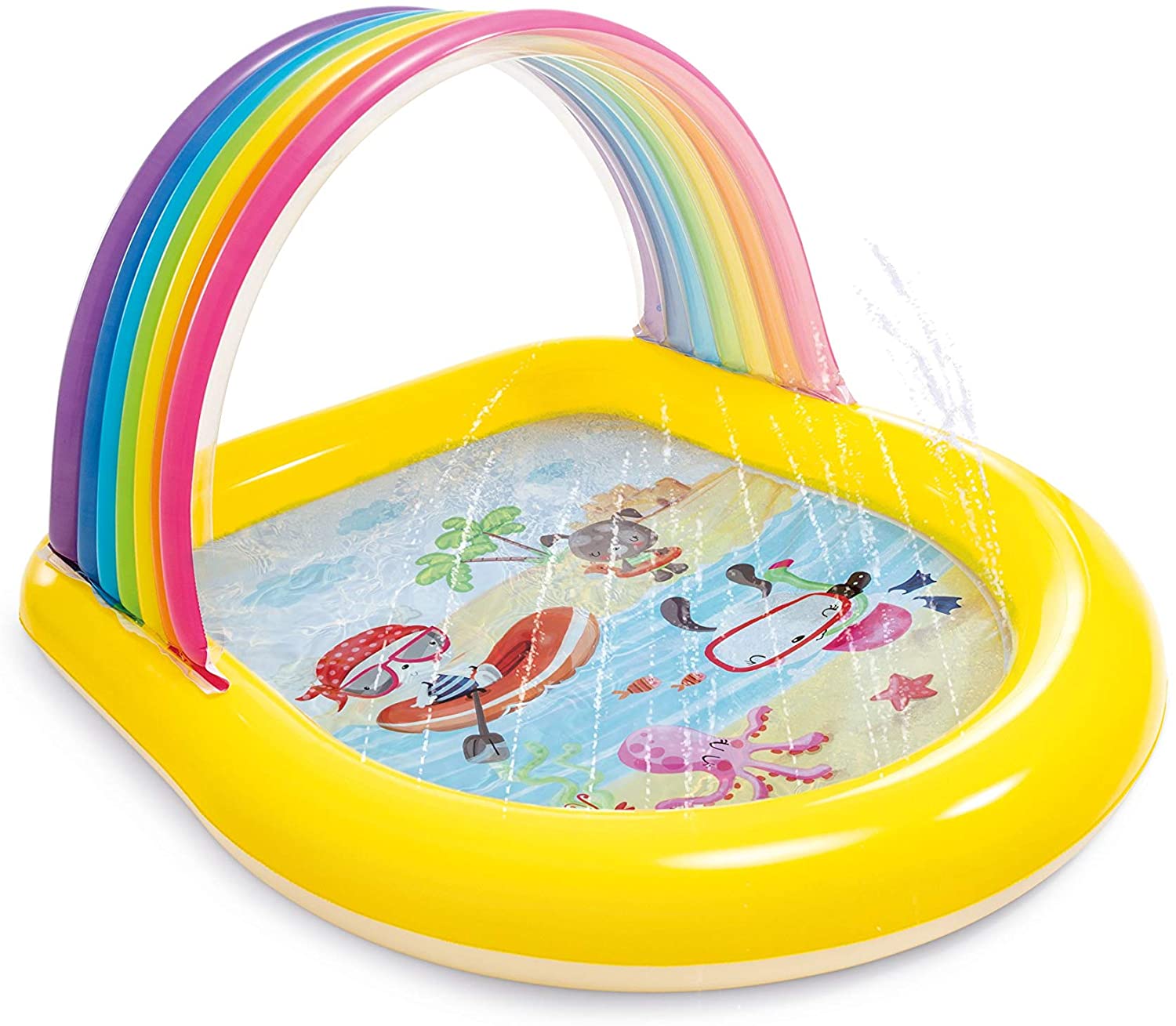 INTEX Rainbow Arch Spray Pool 4ft 10in x 4ft 3in x 2ft 10in (4in Depth)