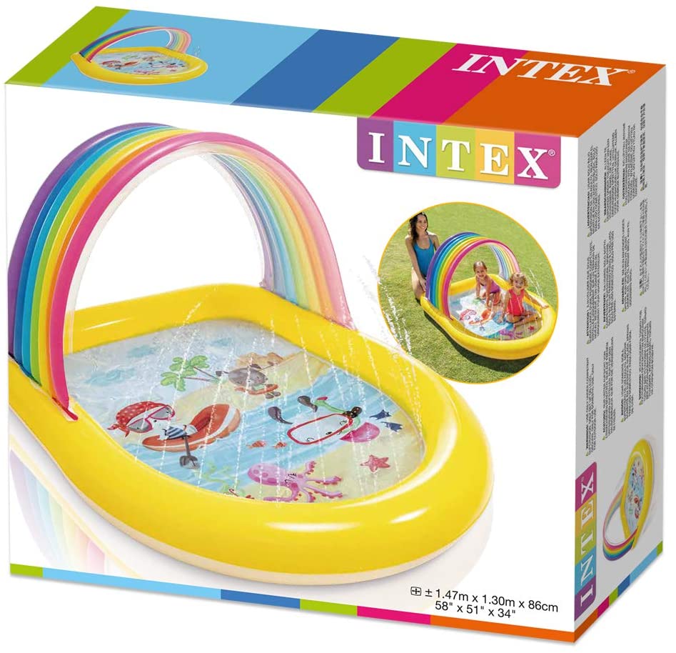 INTEX Rainbow Arch Spray Pool 4ft 10in x 4ft 3in x 2ft 10in (4in Depth)