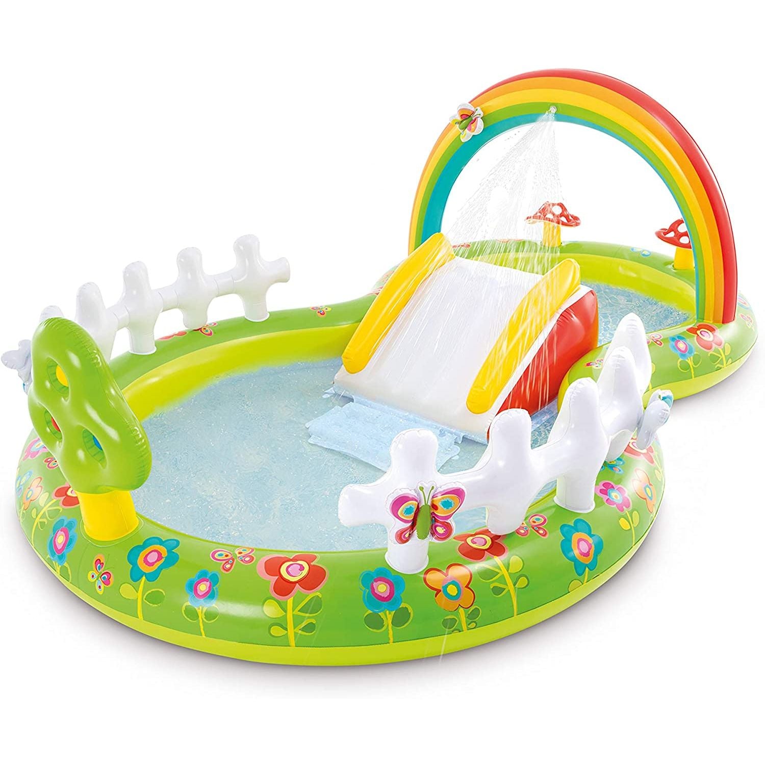 Intex Inflatable Garden Themed Pool For Kids 9ft 6in x 5ft 11in x 3ft 5in (5in Depth)