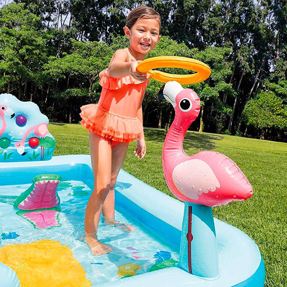 Intex Inflatable Jungle Themed Pool For Kids 8ft 5in x 7ft 1in x 2ft 9in (1ft Depth)