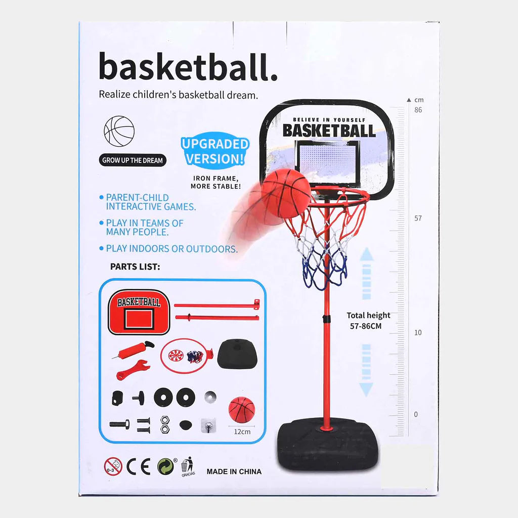 Portable Basketball Hoop With Adjustable Height Play Set For Kids