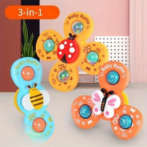 Baby Rattle Set With 3 Insect Themed Fidget Spinners