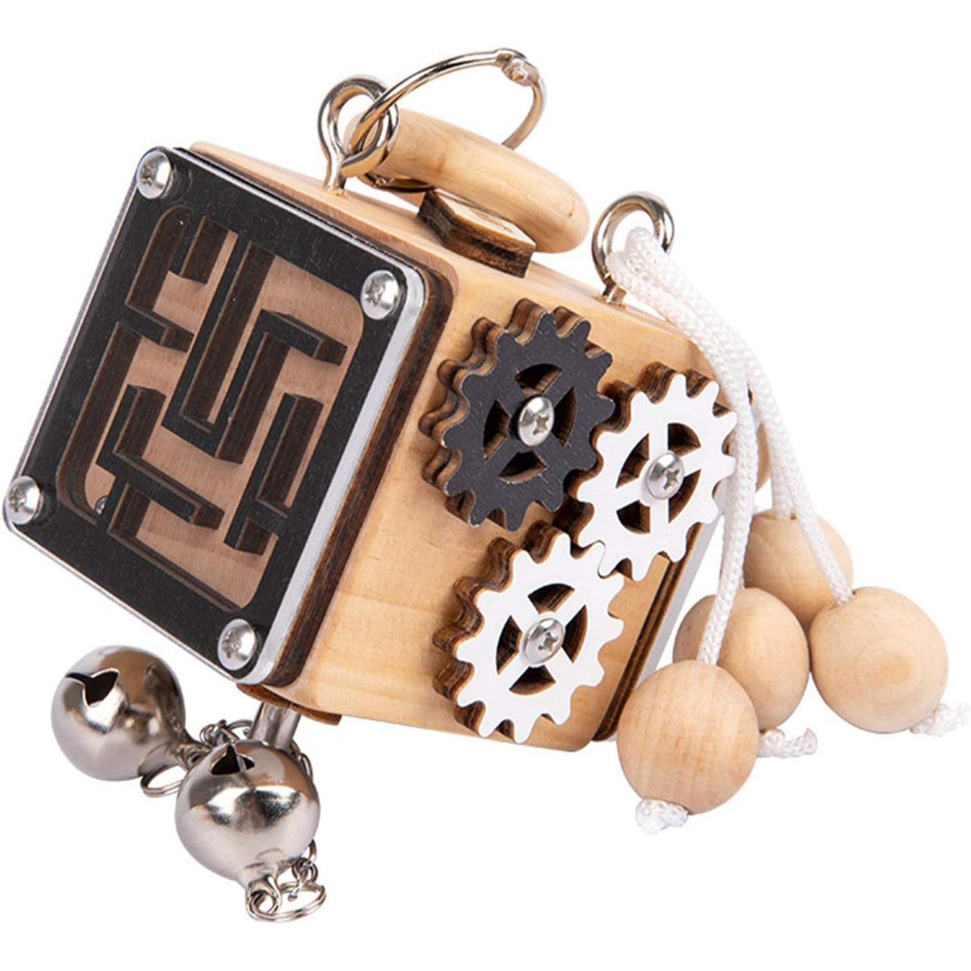 Busy Cube Sensory Fidget | Multifunctional Wooden Block Toy