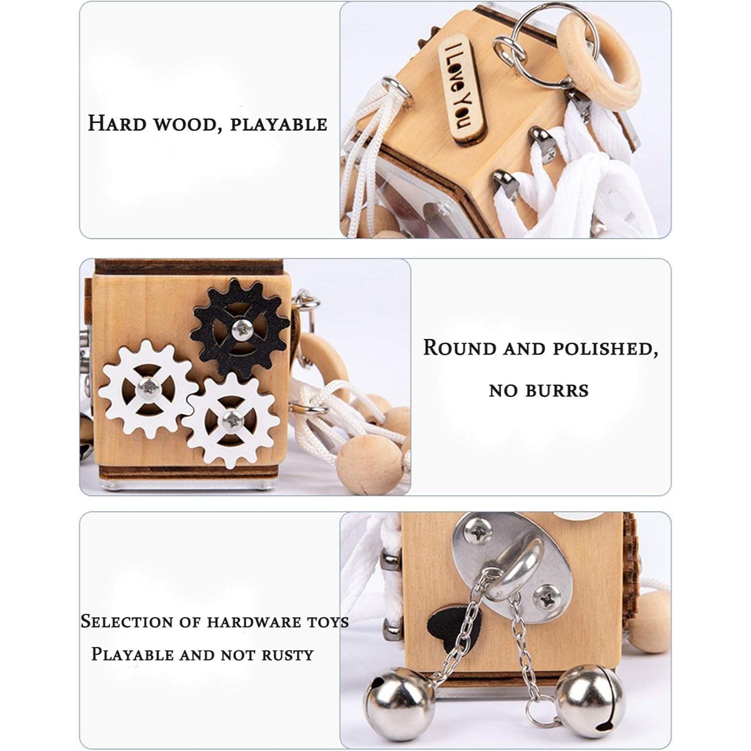 Busy Cube Sensory Fidget | Multifunctional Wooden Block Toy