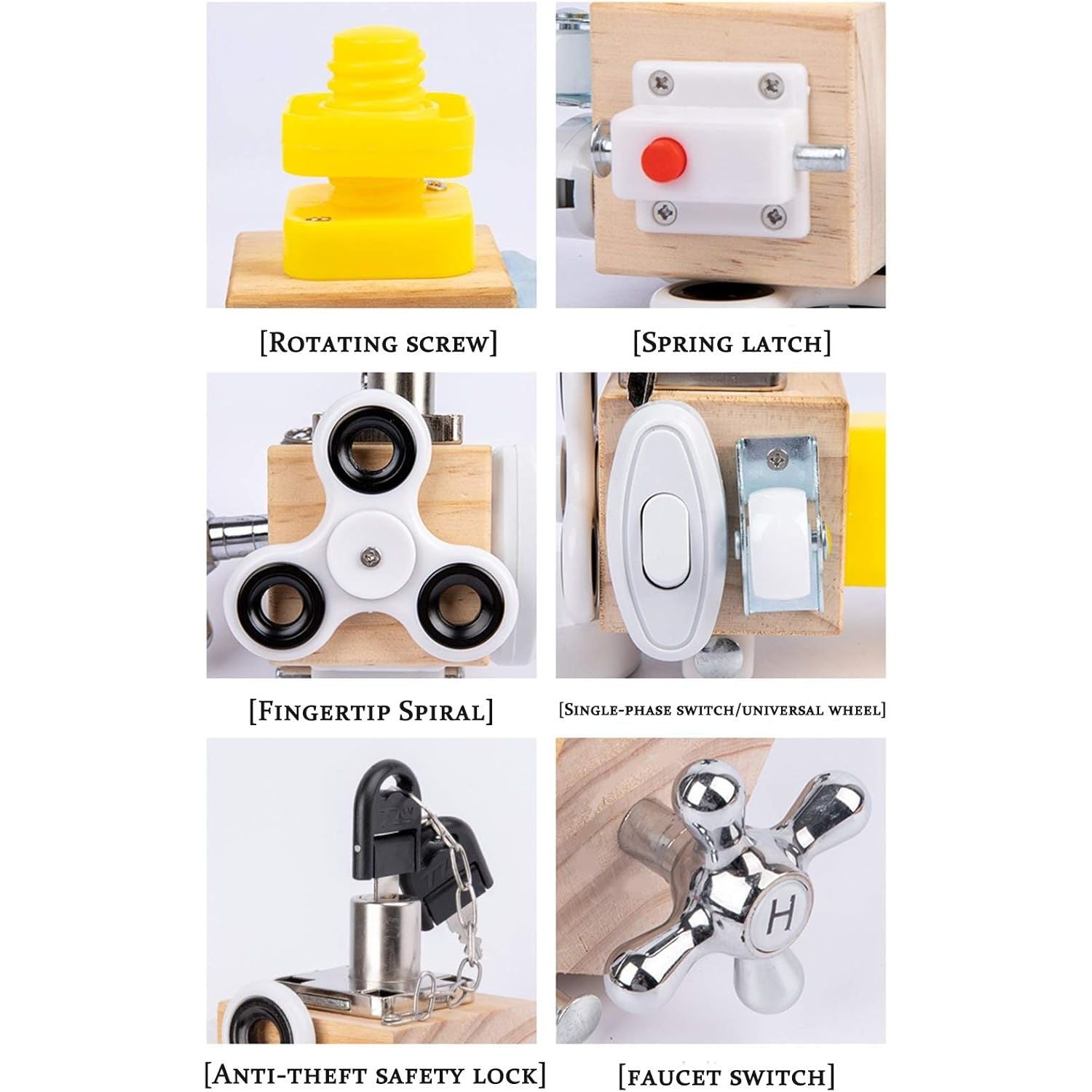 Busy Cube Sensory Fidget | Multifunctional Wooden Block Toy