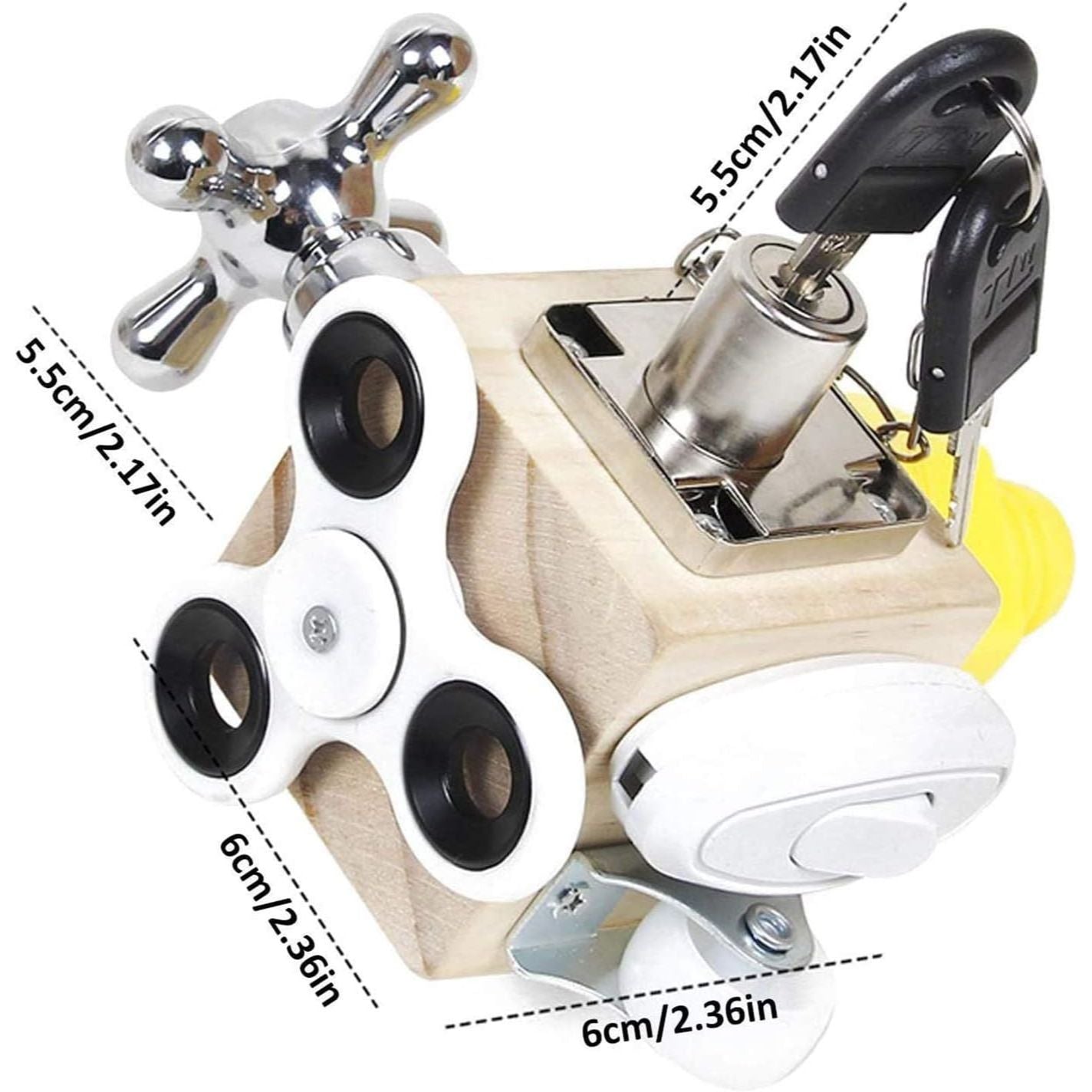 Busy Cube Sensory Fidget | Multifunctional Wooden Block Toy