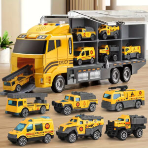 Catapult Carrier Truck With Folding Container,Catapult Launcher & Smaller Die-Cast Construction Vehicles