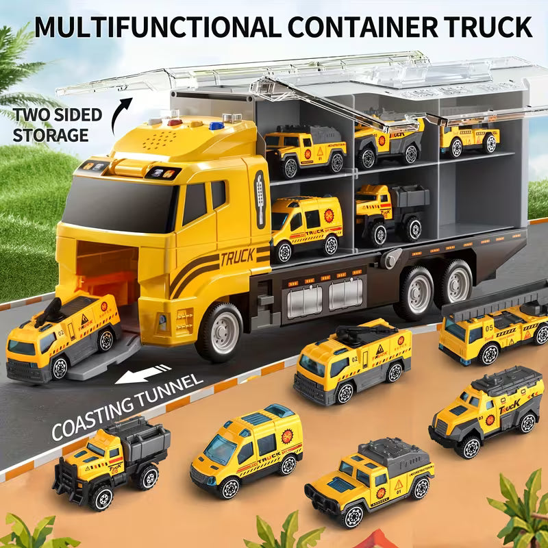 Catapult Carrier Truck With Folding Container,Catapult Launcher & Smaller Die-Cast Construction Vehicles