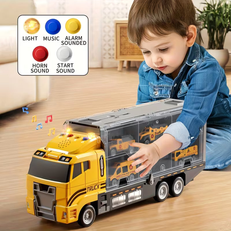 Catapult Carrier Truck With Folding Container,Catapult Launcher & Smaller Die-Cast Construction Vehicles