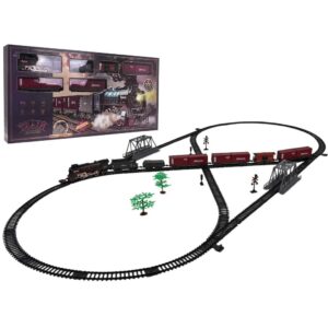 DIY Alloy Remote Control Train Playset | Vintage Railway Track Set with Carriages & Accessories for Kids