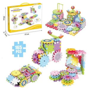 DIY Electric Building Block Set with Gears, Bricks & 165 Pieces