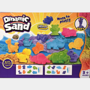 Dynamic Sand Animal Play Set with Animal Molds, Never-Dry Magic Sand & Creative Sculpting Tools