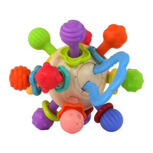 Huanger Baby Rattle Teether Ball | Sensory Toy For Toddlers | Soft Silicon Toys