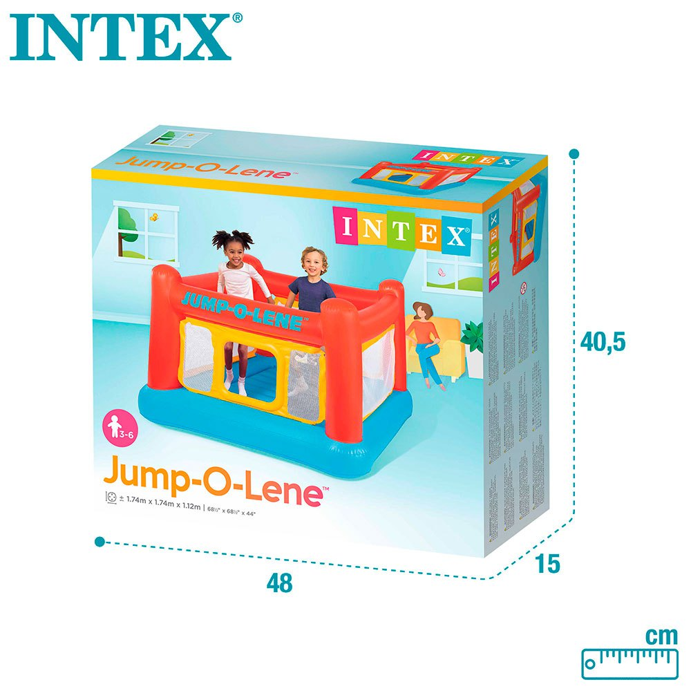 Intex Inflatable Jumping Trampoline Playhouse Jump-O-Lene 5ft 8in x 5ft 8in x 3ft 8in