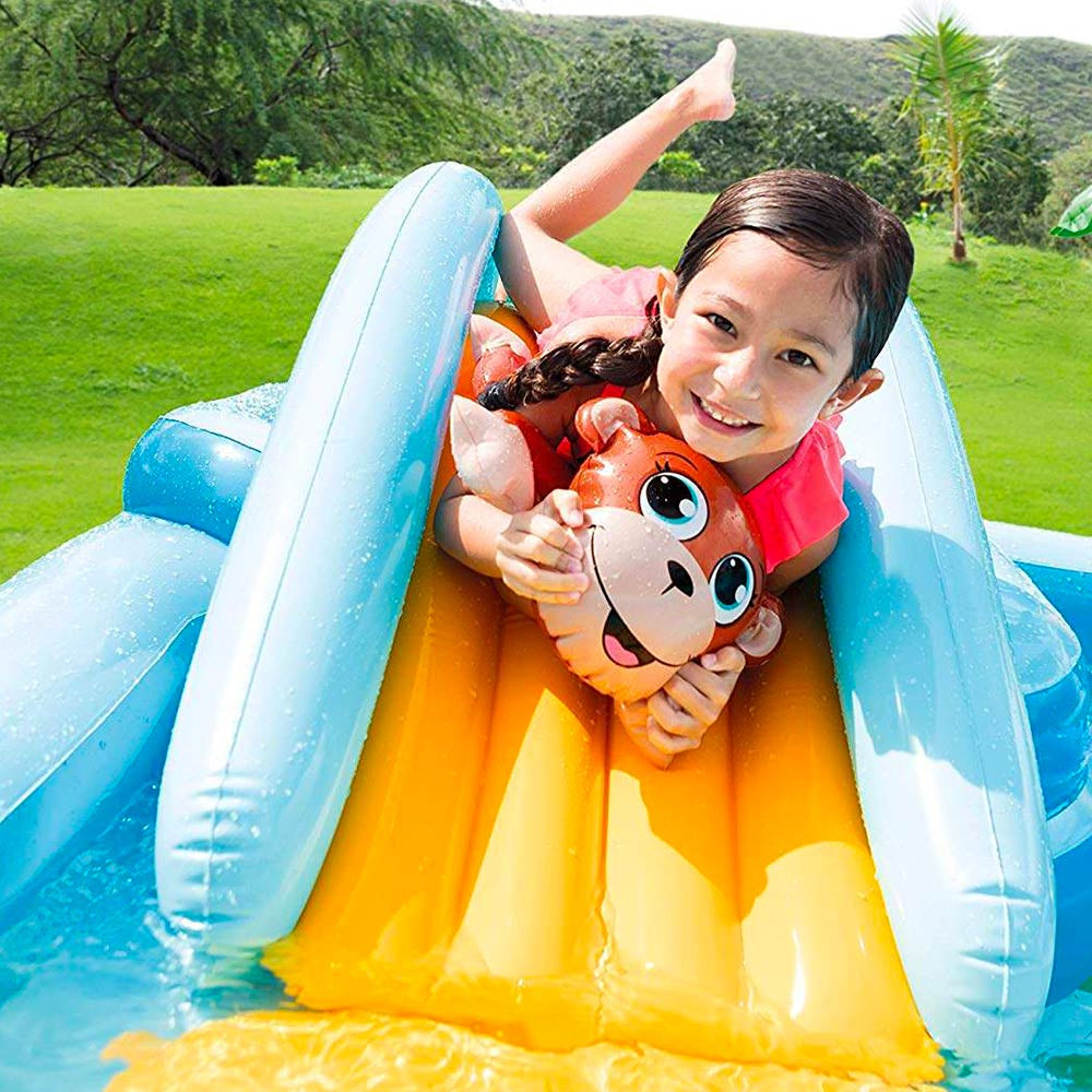 Intex Inflatable Jungle Themed Pool For Kids 8ft 5in x 7ft 1in x 2ft 9in (1ft Depth)