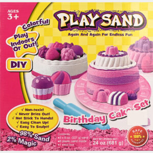 Lovely Cake Play Sand Set with 500g Kinetic Sand, Cake & Cupcake Molds, and Creative Decorating Tools